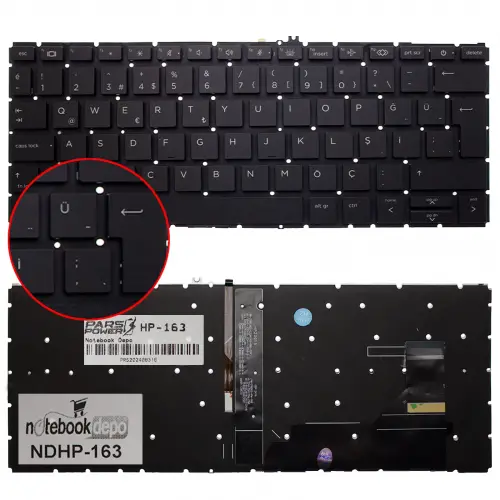 Hp EliteBook 735 G7 Notebook Klavye Işıklı (Siyah TR)