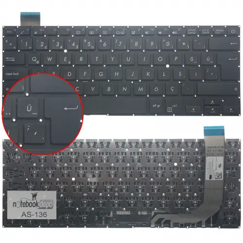 Asus X407MA, X407UB Klavye (Siyah TR)