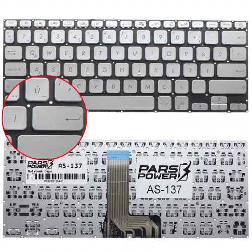 Asus VivoBook 14 X409MA-BV086 Klavye (Gümüş TR)