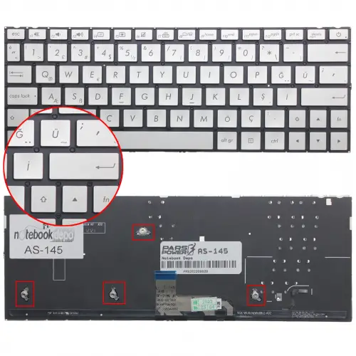 Asus ZenBook 13 UX333FN-A3076T Klavye Işıklı (Gümüş TR)