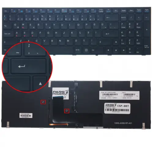 MP-13H86TQJ4306 Uyumlu Notebook Klavye Işıklı (Siyah TR)