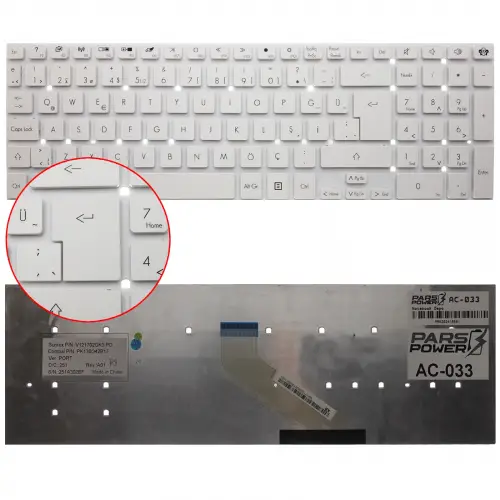 Packard Bell TV44-HR, TV44-HR-601TK, VG70 Notebook Klavye (Beyaz TR)