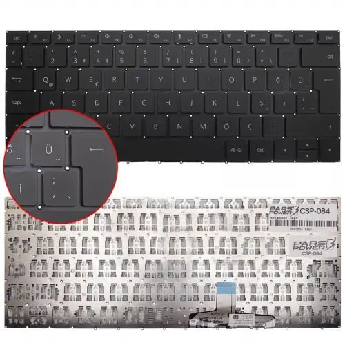 Huawei Matebook 13 D14 2018, 2019, 2020 Klavye (Siyah TR)