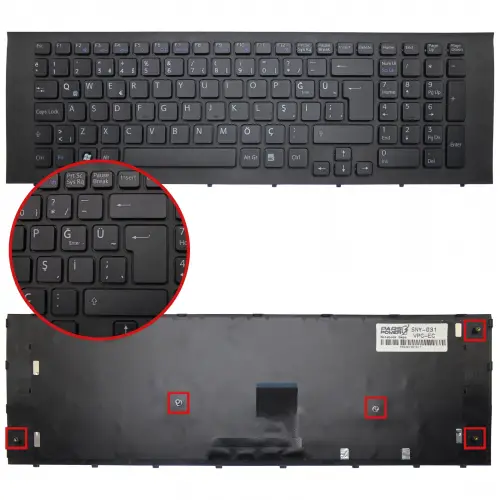 Sony Vaio PCG-91111L, PCG-91112M Notebook Klavye (Siyah TR)