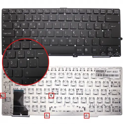 Sony Vaio SVS13A3Z9E Notebook Klavye (Siyah TR)