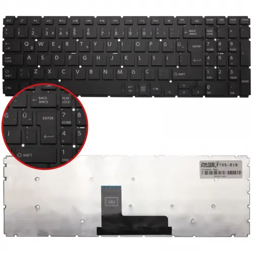 Toshiba Satellite L50-B, L50-C, C55-C, S50-B, C70-C, L70-C Notebook Klavye (Siyah TR)