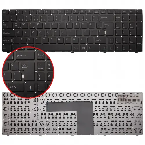 Casper Nirvana C300, C500, C510 Serisi 0KN0-1B1TU11, V150062BK1-TR Notebook Klavye (Siyah TR)