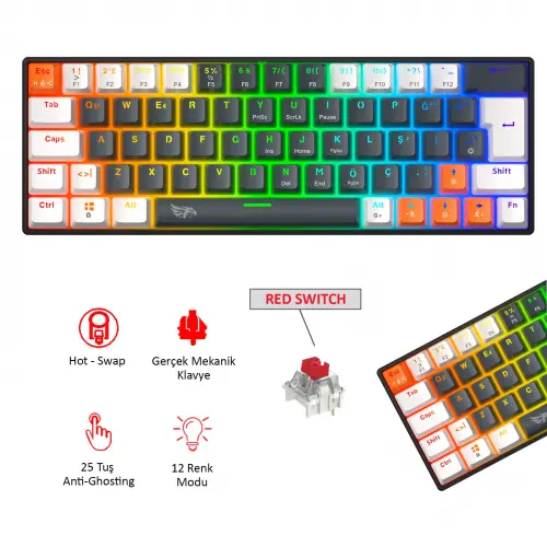 Gameagle Neopulse MK-64X2BAR Mekanik Işıklı Oyuncu Klavye