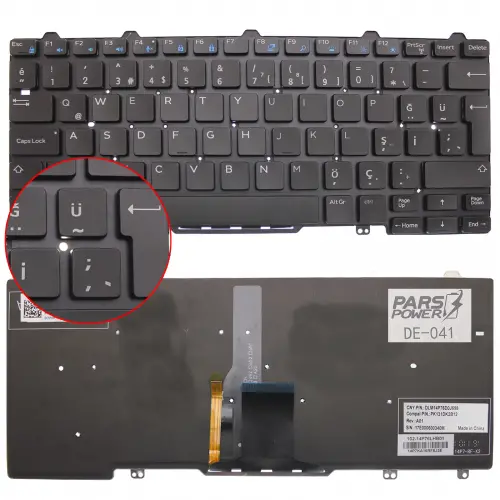 Dell Latitude E7270 N003LE727012EMEA_WIN Klavye Işıklı (Siyah TR)