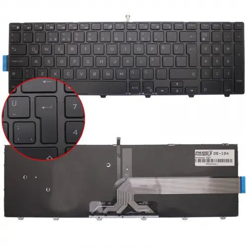 Dell SN8234, P39F, P40F Notebook Klavye Işıklı (Siyah TR)