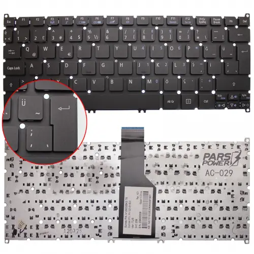 Acer V128230AK1, V128230AS1, V128230BK1 Notebook Klavye (Siyah TR)