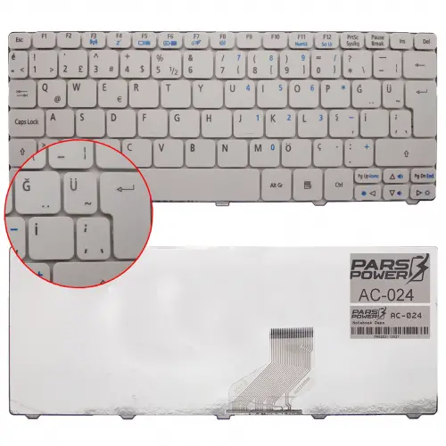 Acer Aspire D255, D257, D260, D270, ZA8 Notebook Klavye (Beyaz TR)