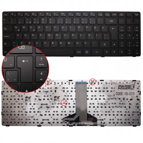 Lenovo ideaPad 100-15IBD, 100-15ISK, 80QQ, B50-50 Serisi 6385H-TR Uyumlu Notebook Klavye Siyah TR