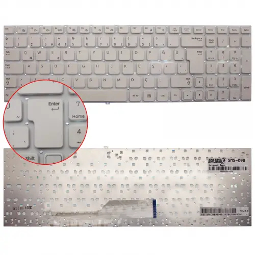 Samsung NP305V5A-T01TR, NP305V5A-T02TR Notebook Klavye (Beyaz TR)