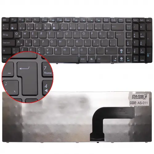 Asus X55A, X55CR, X55U, X55U-5K, X55VD Notebook Klavye (Siyah TR)