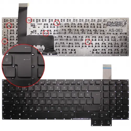 Asus MP-12R36GBJ528W Notebook Klavye (Siyah TR)