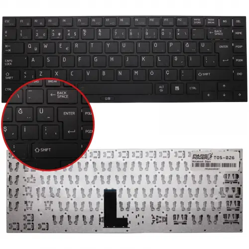Toshiba Satellite R630, R700, R730, R830, R835,  R930, R935 Serisi Notebook Klavye (Siyah TR)