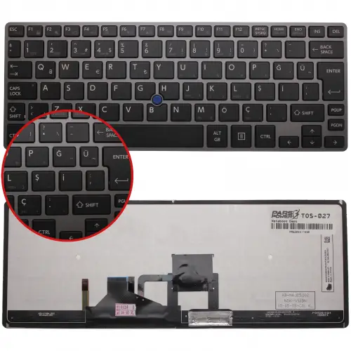 Toshiba Portege Z30-A, Z30T-A, Z30-B Serisi G83C000E33TR Işıklı Notebook Klavye (Siyah TR)