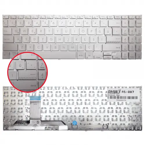 Asus Vivobook Go 15 E1504GA-NJ340 Klavye (Gümüş TR)