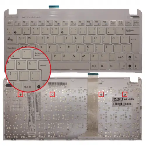 Asus Eee Pad TF101-1B185A, TF101-1B186A Notebook Klavye (Beyaz - Çerçeveli TR)