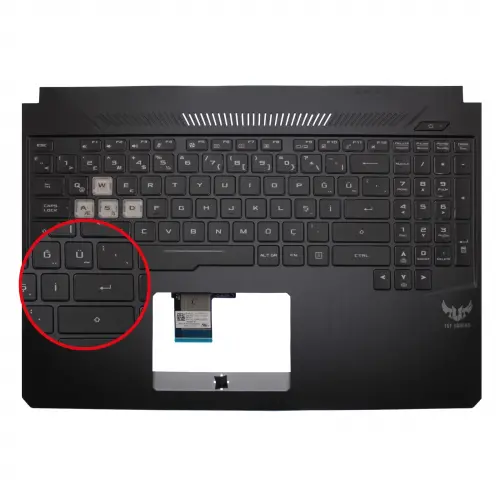 Asus FX504GD, FX504GM, FX504GE Klavye Işıklı Kasalı (Siyah TR)