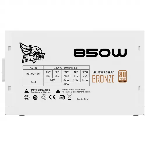 Gameagle 850W 80+ Bronz Power Supply (Beyaz)