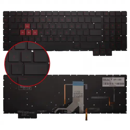 HP OMEN NSK-XH1BQ REV:3A, 9Z.NEBBQ.10T Klavye Işıklı (Siyah TR)