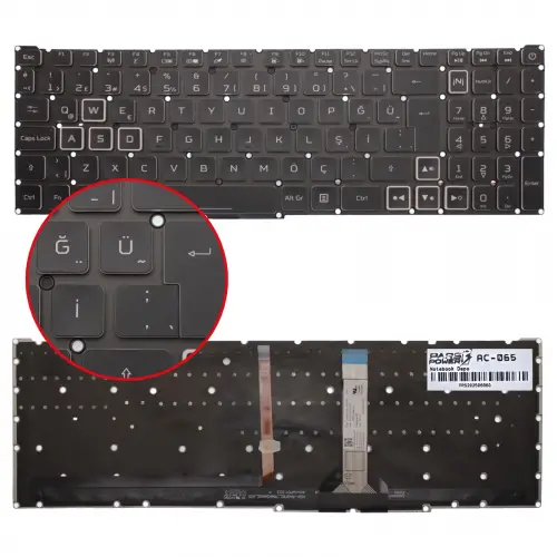 Acer Predator Helios 300 PH315-54-76E0, PH315-54-76GU Klavye Işıklı (Siyah TR)