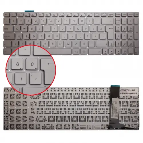 Asus N750J, N76VB Klavye (Gümüş TR)