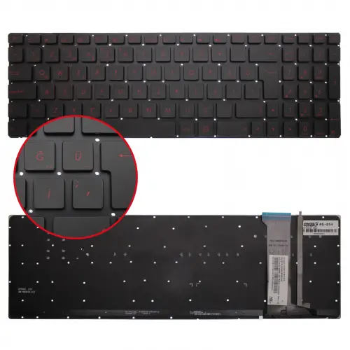 Asus VivoBook Pro N752V, N752VW, N752VX Notebook Klavye Işıklı (Siyah TR)