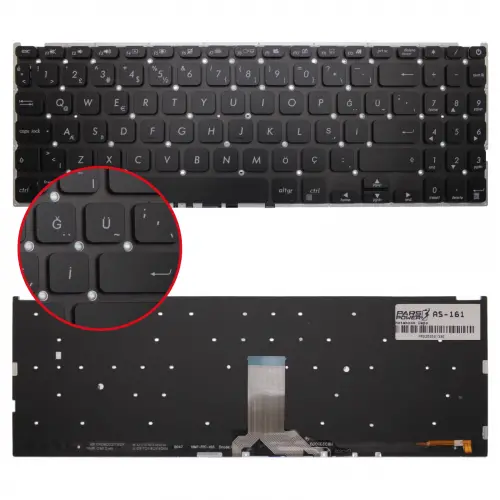 Asus VivoBook 15 X512DA, X512DK, X512FB Klavye Işıklı (Siyah TR)