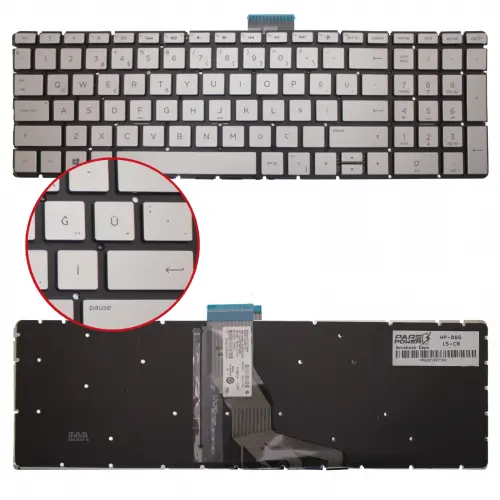 Hp Pavilion 15-cd015nt, 15-cd016nt Notebook Klavye Işıklı (Gümüş TR)