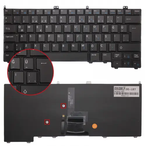 Dell Latitude 14-7000 P40G Klavye Işıklı (Siyah TR)