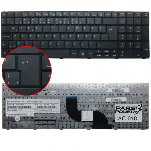 Acer Aspire E1-772G Notebook Klavye (Siyah TR)