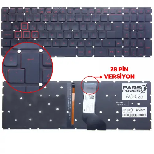 Acer Nitro 5 AN515-51-79C0 Klavye Işıklı (Siyah TR)