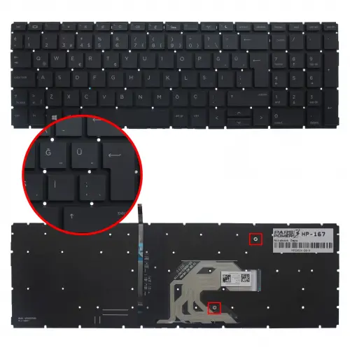 HP ProBook L45090-001, L45090-141 Klavye Işıklı (Siyah TR)