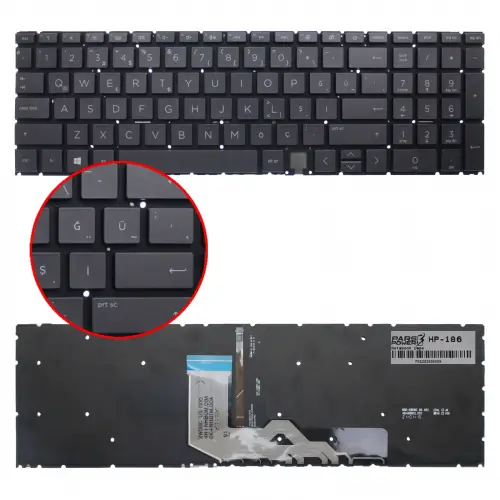 HP ENVY PK132UR1A00, 9Z.NHBBC.10E Klavye Işıklı (Siyah TR)