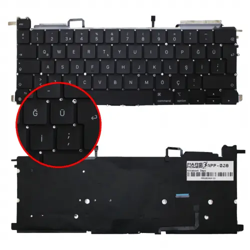 Apple MacBook Pro 13 M1 A2338 2020 Klavye Işıklı (Siyah TR)