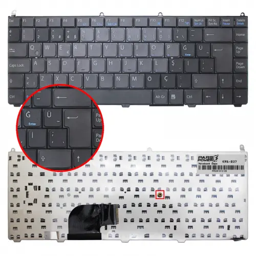 Sony Vaio VGN-FE49VN, VGN-AR51SRU, VGN-AR61ZRU Notebook Klavye (Siyah TR)
