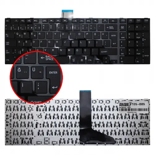 Toshiba L875D, TT0SU, TV0GV, TV0SU Notebook Klavye (Siyah TR)