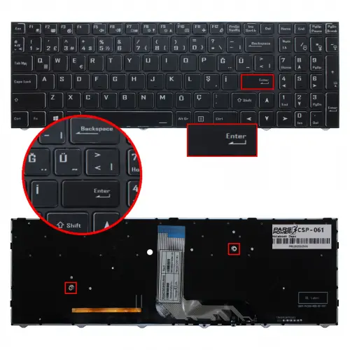 Exa NJ51, NJ51L, NJ51LU Notebook Klavye Işıklı (Siyah TR)