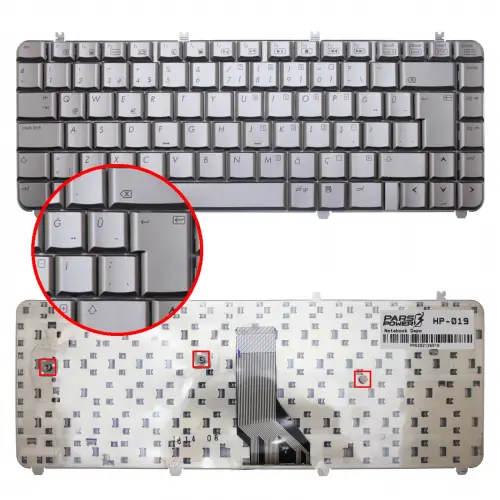 HP QT6A, QT6D, 7F0884, NSK-H5P0U Notebook Klavye (Gümüş TR)