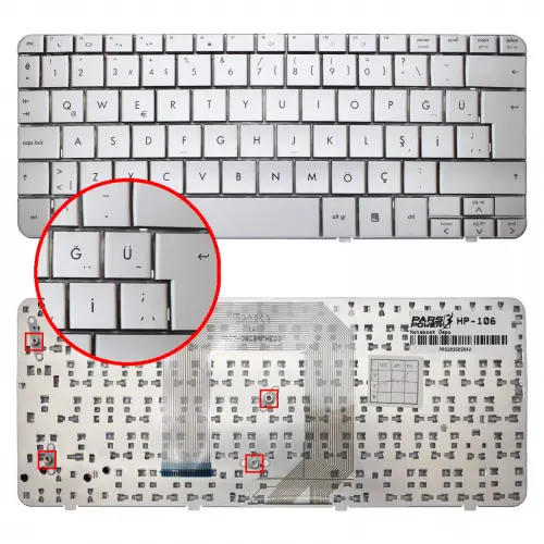 Hp V100146CS1 Notebook Klavye (Gümüş TR)