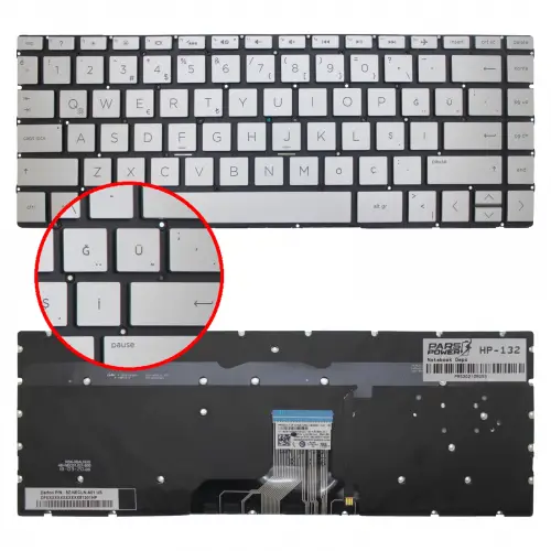 HP Envy  13-aq1002nt (8KJ01EA) Klavye Işıklı (Gümüş TR)