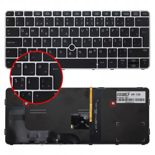 HP EliteBook 820 G4 (Z2V94EA) Klavye Işıklı (Siyah TR)