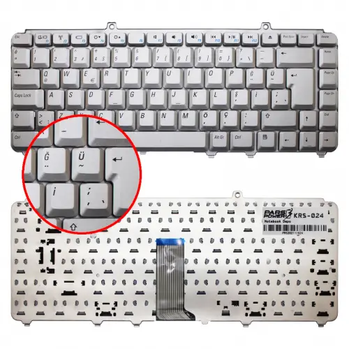 Dell 0JM629, 0KT429, 0MU194, 0MU203 Notebook Klavye (Gümüş TR)
