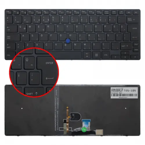 Toshiba Tecra X40-D-162X Klavye Işıklı (Siyah TR)