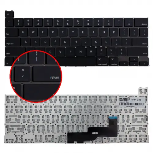 Apple MacBook Pro 13 A2289 2020 Klavye (Siyah US)