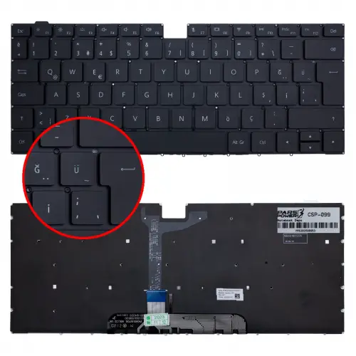 Huawei MateBook 14 HBB-WAE9PHNL Klavye Işıklı (Siyah TR)