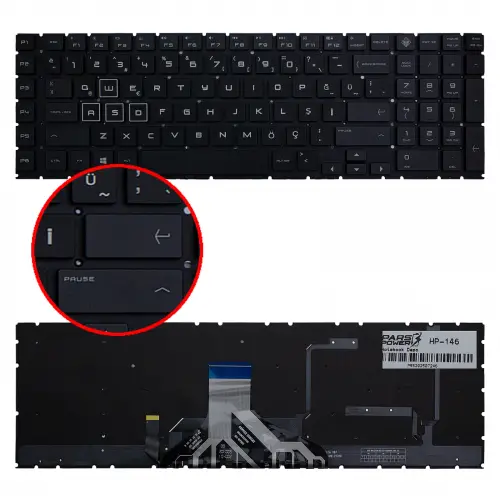 HP Omen 17-cb0008nt (8UF52EA) Klavye Işıklı (Siyah TR)
